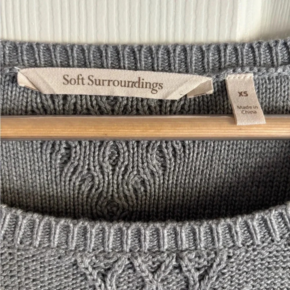 Soft Surroundings Women Cable Knit Sweater XS Silk Cashmere Blend Quiet Luxury - Picture 4 of 11